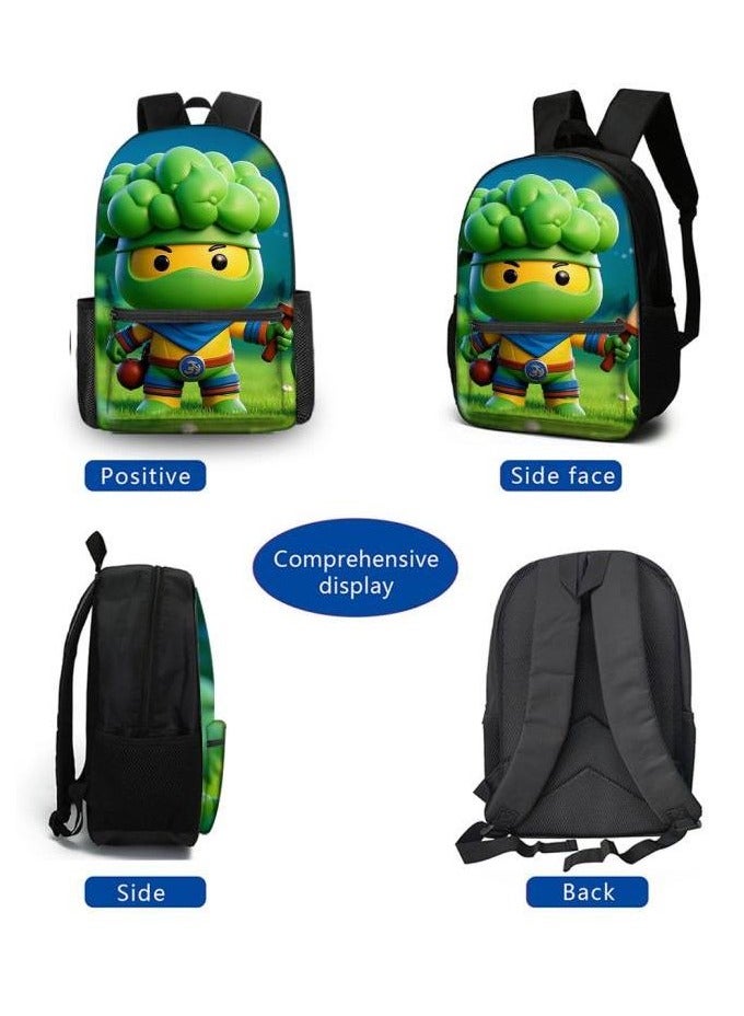 Cartoon three-piece schoolbag with zipper - 5