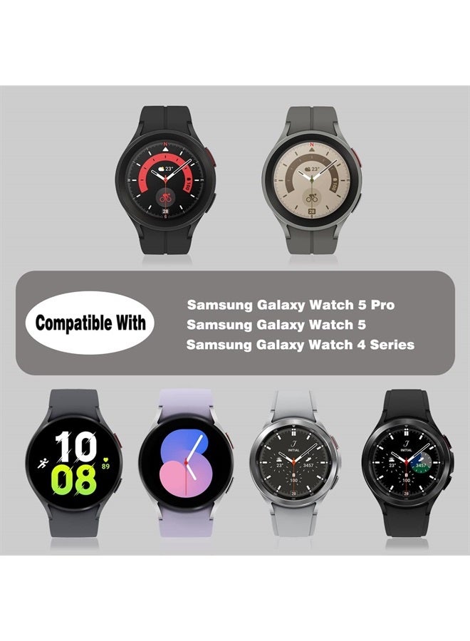 Epoosuo أحزمة Galaxy Watch 5 Pro 45mm / أحزمة Galaxy Watch 5 44mm 40mm، أحزمة رياضية من السيليكون بدون فجوة متوافقة مع حزام استبدال ساعة سامسونج Galaxy Watch 5 (مشبك أسود (أسود / أزرق مكتبي / كحلي) - Image 4