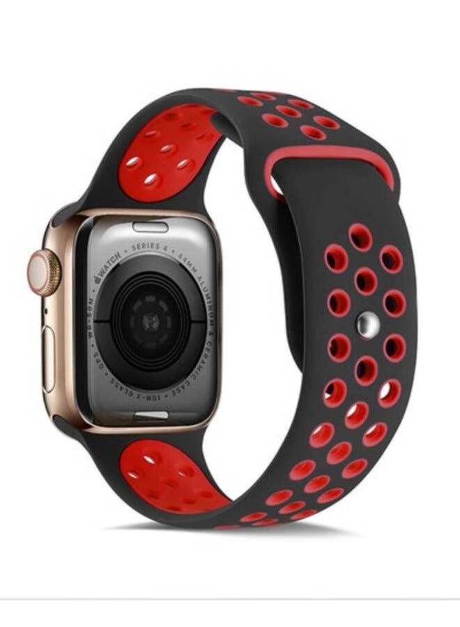 أكاليكس Silicone Nike Strap For Apple Watch 44millimeter Black/Red - Image 2