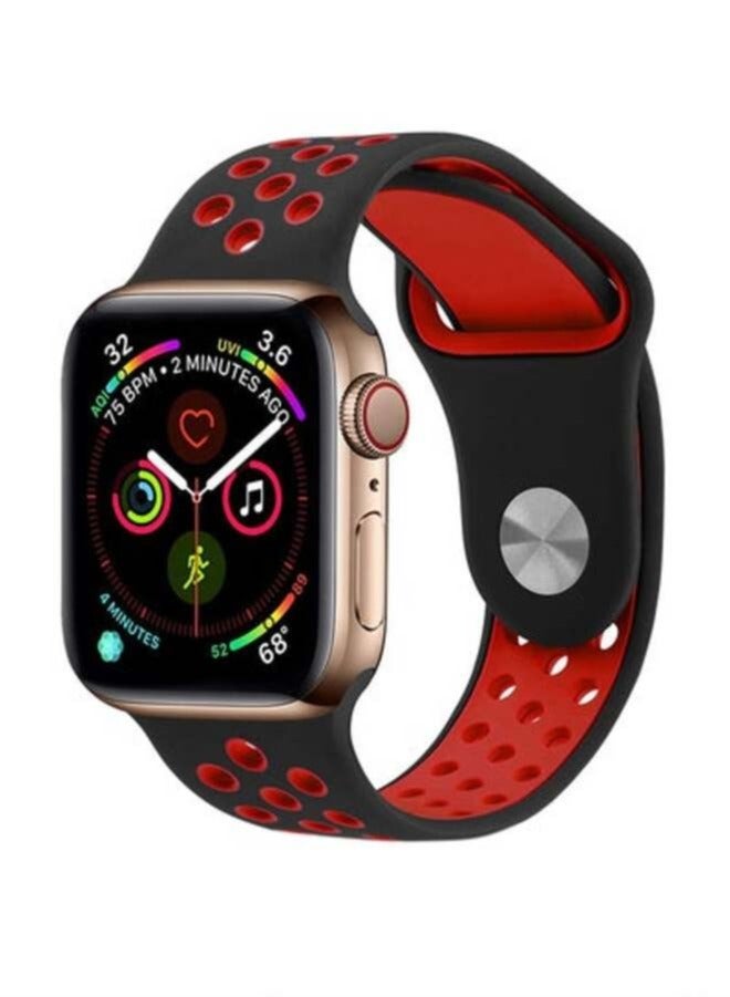 أكاليكس Silicone Nike Strap For Apple Watch 44millimeter Black/Red - Image 1