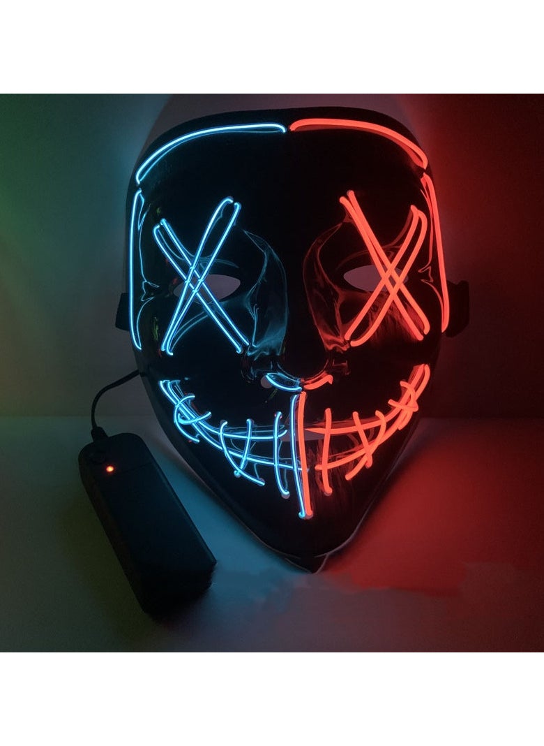 AUTOYSUR - LED Mask, LED Light up Mask Scary Mask for Festival Party, 2 colors Mask with 3 Light Modes - Image 1