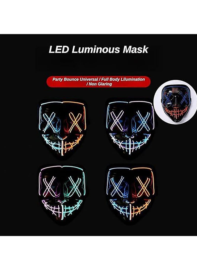 AUTOYSUR - LED Mask, LED Light up Mask Scary Mask for Festival Party, 2 colors Mask with 3 Light Modes - Image 1