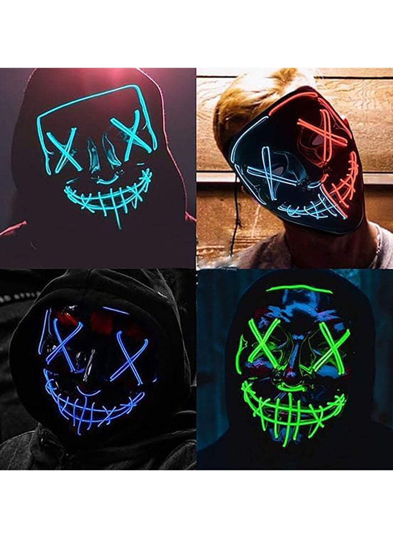 AUTOYSUR - LED Mask, LED Light up Mask Scary Mask for Festival Party, 2 colors Mask with 3 Light Modes - Image 1