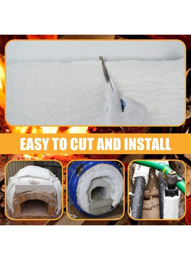 Fire Blanket, 24" X 36" Fireproof Insulation Blanket, Ceramic Fiber Insulation Blanket, Fireproof Insulation Blanket for Furnace Kiln Stove Pizza Oven Propane Forge Fireplace - Image 3