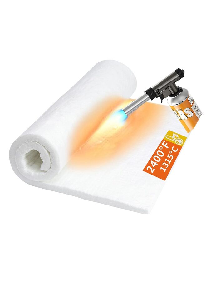 Fire Blanket, 24" X 36" Fireproof Insulation Blanket, Ceramic Fiber Insulation Blanket, Fireproof Insulation Blanket for Furnace Kiln Stove Pizza Oven Propane Forge Fireplace - Image 1