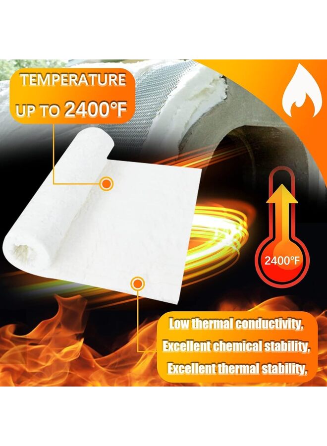 Fire Blanket, 24" X 36" Fireproof Insulation Blanket, Ceramic Fiber Insulation Blanket, Fireproof Insulation Blanket for Furnace Kiln Stove Pizza Oven Propane Forge Fireplace - Image 2