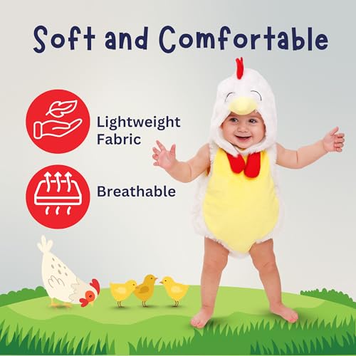 Dress Up America Baby Rooster Costume - Infant Halloween Chicken Costume For Girls And Boys - Image 3