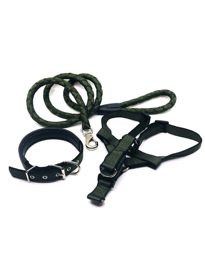 إيهوم مجموعة طوق الكلب والمقود، طوق طوق الكلب سلسلة طوق الكلب سلسلة الكلب الصدر 3 حزام للكلاب الصغيرة المتوسطة الكبيرة - Image 1