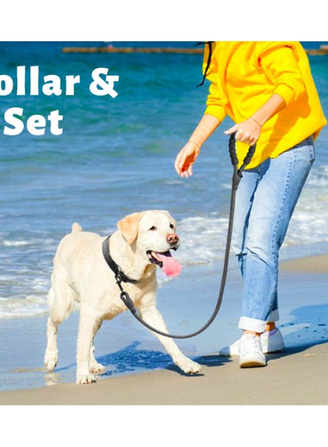 إيهوم مجموعة طوق الكلب والمقود، طوق طوق الكلب سلسلة طوق الكلب سلسلة الكلب الصدر 3 حزام للكلاب الصغيرة المتوسطة الكبيرة - Image 2