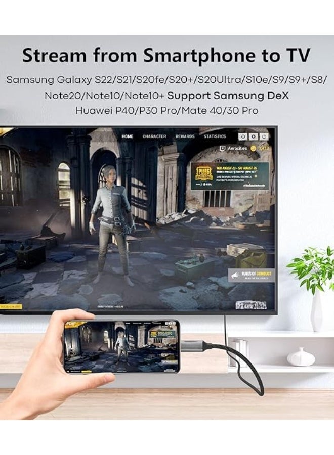 8K USB-C to DisplayPort 1.4 Cable – Type-C to DP Cord (8K@60Hz, 4K@144Hz, 5K@60Hz, 2K@240Hz), Thunderbolt 4/3 Compatible for MacBook Pro, iPad, iMac, XPS, Mac Mini – 10Ft - Image 4