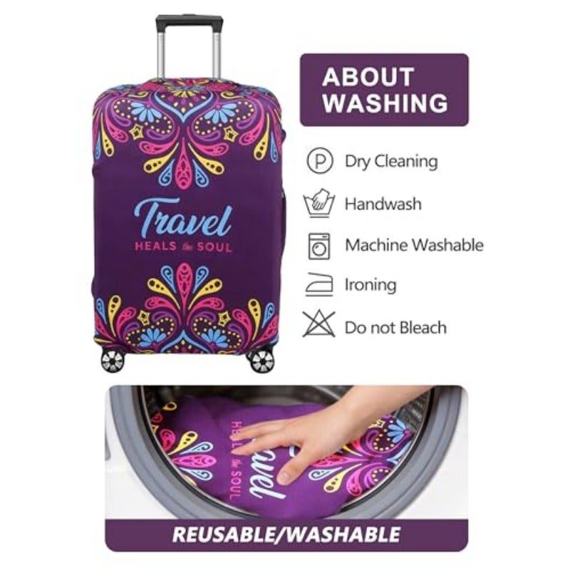 Homarket Travel Luggage Cover Protector18-32 Inch Washable Stretchable Elastic Luggage Cover Elasticated Bag Suitcase Protector for Travel - Image 4
