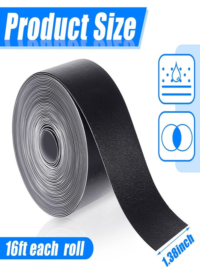Deekin 2 Pieces Racket Protection Tape Racquet Head Guard for Tennis Practice Racquetball, 16.4' Roll(Black) - Image 2