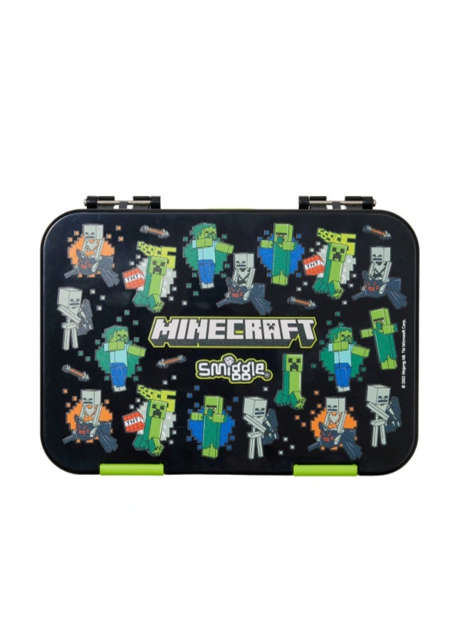 Smiggle Minecraft Tritan Lunch Box, Large Capacity Cute Cartoon Food Container, Leakproof Kids Meal Box, 8.27 x 5.91 x 1.77 Inches