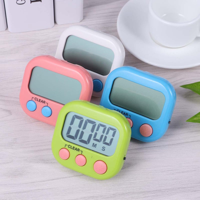 2pcs LCD Screen Digital Kitchen Cooking Timer Count Down Up Clock Loud Alarm Magnetic Ultra Thin Timing Device for Laboratory - No Battery (Pink) - Image 3
