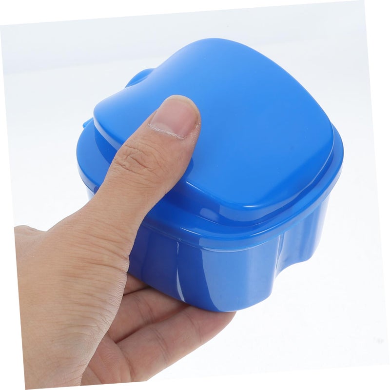 Portable Denture Case With Filter Layer Travel Organizer For False Teeth Retainers And Mouth Guards Blue - Image 4