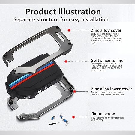 Cri8Hub Metal Silicon Key Cover Compatible with Maruti Suzuki S-Presso,Swift,SX4,DZire,Ignis,Alto,Vitara Brezza,Celerio,Ertiga,Ciaz,SCross,Baleno,Ritz 2 Button Key Visible in Low-Ligh Conditions - Image 3
