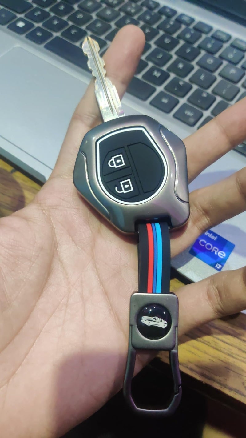 Cri8Hub Metal Silicon Key Cover Compatible with Maruti Suzuki S-Presso,Swift,SX4,DZire,Ignis,Alto,Vitara Brezza,Celerio,Ertiga,Ciaz,SCross,Baleno,Ritz 2 Button Key Visible in Low-Ligh Conditions - Image 5