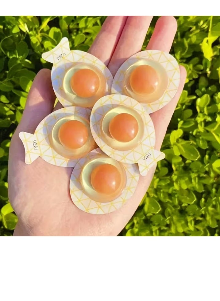 [5-Pack Mini Egg Facial Mask] Deep Hydration Light Beige Brightening Facial Sheet - Portable Travel Skincare Essentials for Radiant Glow - Image 2