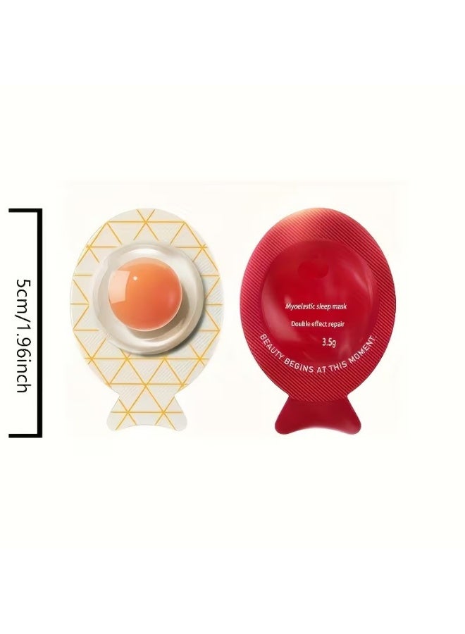 [5-Pack Mini Egg Facial Mask] Deep Hydration Light Beige Brightening Facial Sheet - Portable Travel Skincare Essentials for Radiant Glow - Image 5