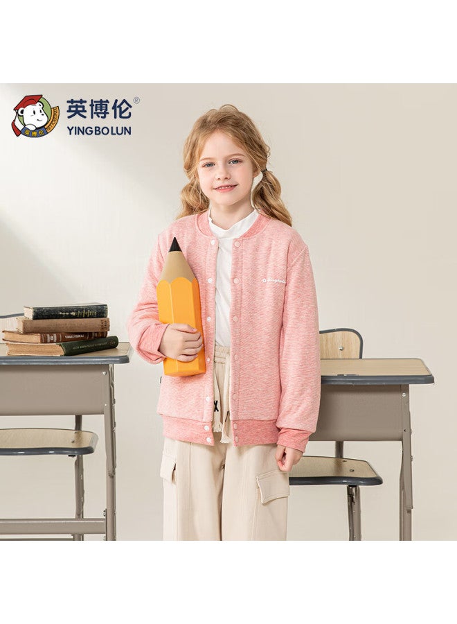 Ying Bo Lun Kids School Uniform Essential Autumn Winter Thickened Thermal Innerwear 81125 Light Pink Stripes 170