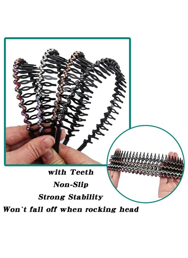 Rhinestone And Crystal Headbands For Women With Teeth Comb Nonslip Hard Plastic Headbands In Wave Shapepack Of 4 - pzsku/Z94AC51A5702374912EFAZ/45/_/1721025051/c40f143b-8aef-4cda-a222-2c98b749686a