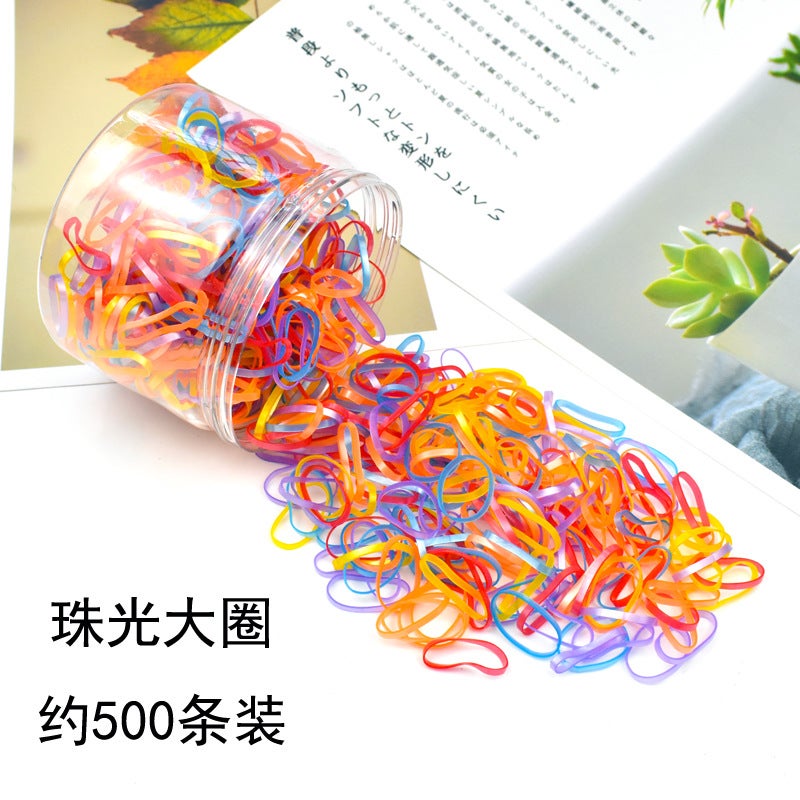 إسكدنيا Kids Hair Ties Strong Elastic Rubber Bands Pearlescent
