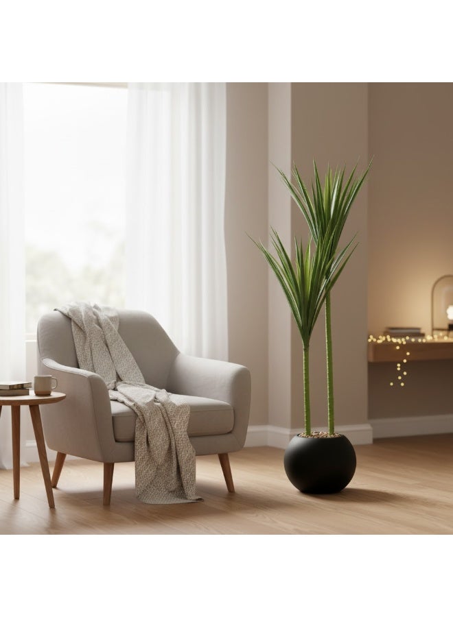 سي او أرماء شجرة صناعية بمركن زاوية  محاكاة شجرة الأريكا الخضراء بالشكل والملمس 115 سم - Image 1