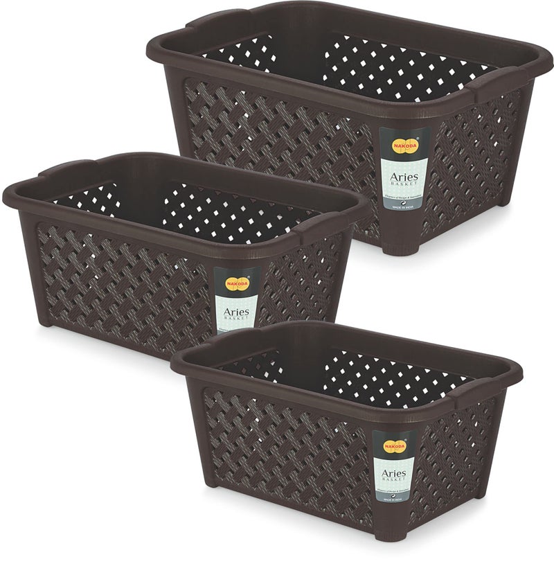 Nakoda Plastic 222 Aries Rectangular Storage Basket Without Lid Multipurpose Use For Kitchen&Home Organiser Box For Fruits Vegetables,Toys,Stationary Items,Color May Vary,Set Of 1(42.6 X 31 X 17.5)Cm - Image 4