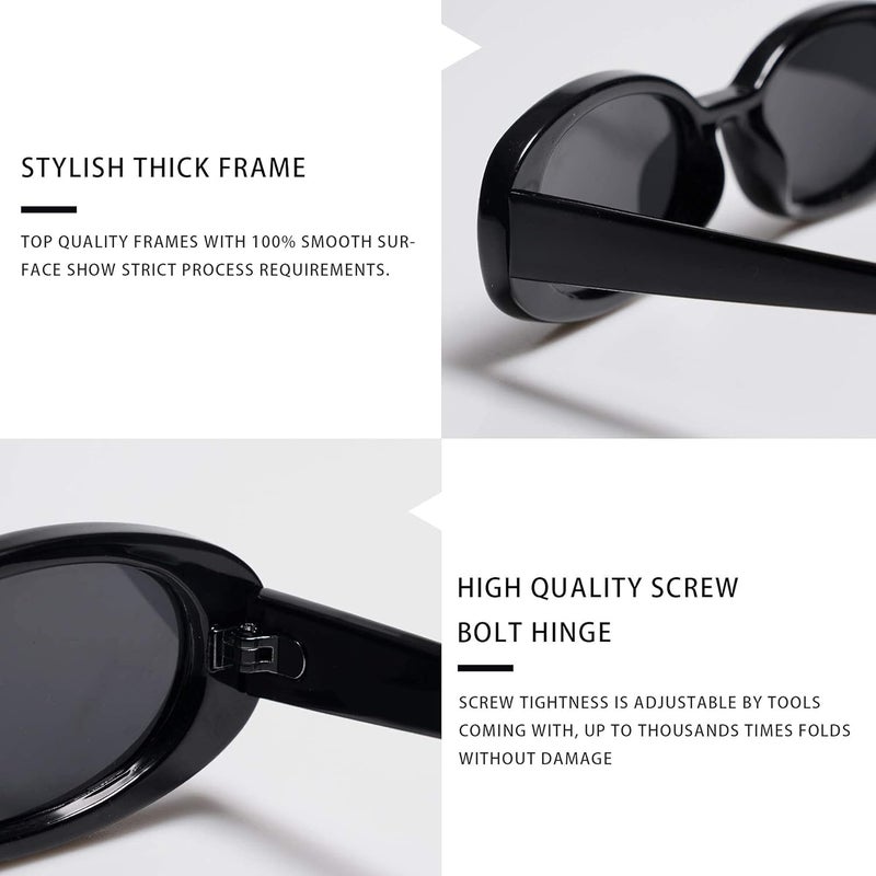 VANLINKER Polarized Retro Oval Sunglasses for Women and Men Small 90s Style VL9580 - Image 4
