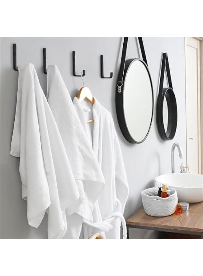 رينكس خطافات مناشف حمام أنيقة للتركيب على الحائط علاقات حائط معدنية متينة وسهلة التركيب موفرة لحامل المناشف الأسود غير اللامع 4 - Image 3