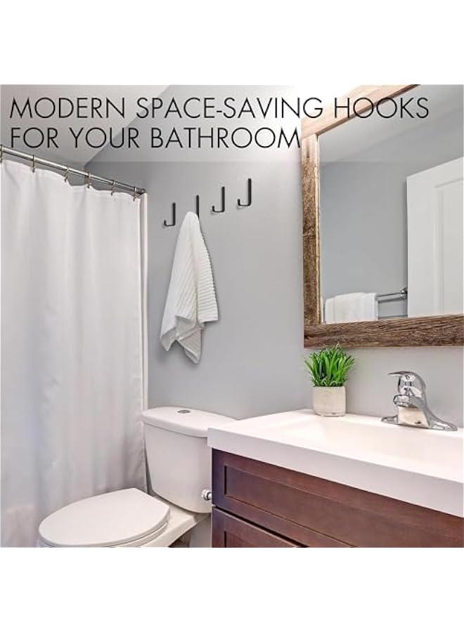 رينكس خطافات مناشف حمام أنيقة للتركيب على الحائط علاقات حائط معدنية متينة وسهلة التركيب موفرة لحامل المناشف الأسود غير اللامع 4 - Image 4