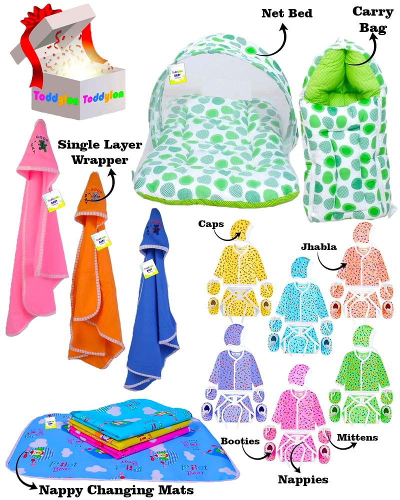 Toddylon 33 in 1 Baby Products All New Born Complete Daily Items | Gift Packs | Combos | Essentials Items | Hospital Kit | Baby Bed | Clothing Set (Multicolor, 0-6 Months) - Image 2