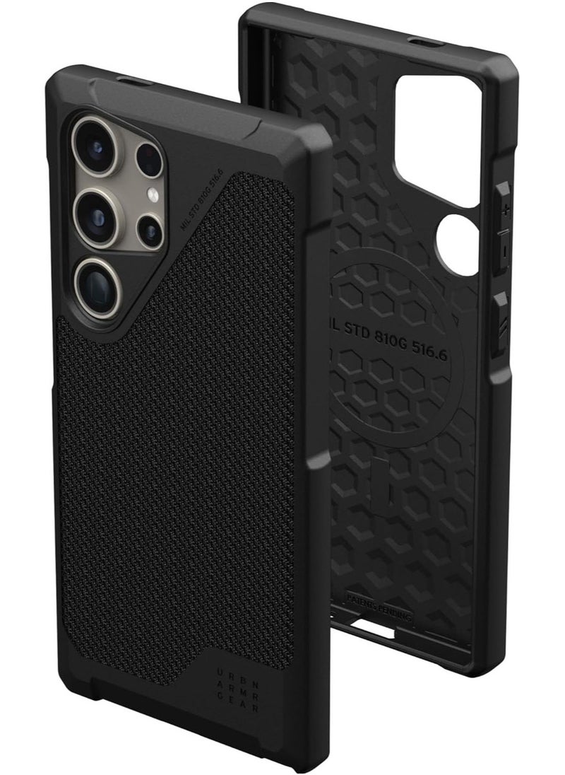 Urban Armor Gear - UAG Metropolis LT Pro [MagSafe] Samsung Galaxy S24 ULTRA Case Cover [18 Feet Drop Tested] - Kevlar Black - Image 1