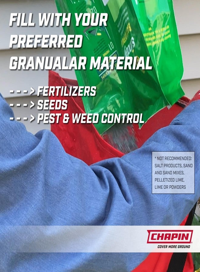 Chapin 84700A 25-Pound Professional Handheld Bag Seed spreader with Waterproof Bag, Enclosed Gears, Rear Baffle, Adjustable Shoulder Strap and Multiple Spread Options, Red, 1.0 Count - Image 5