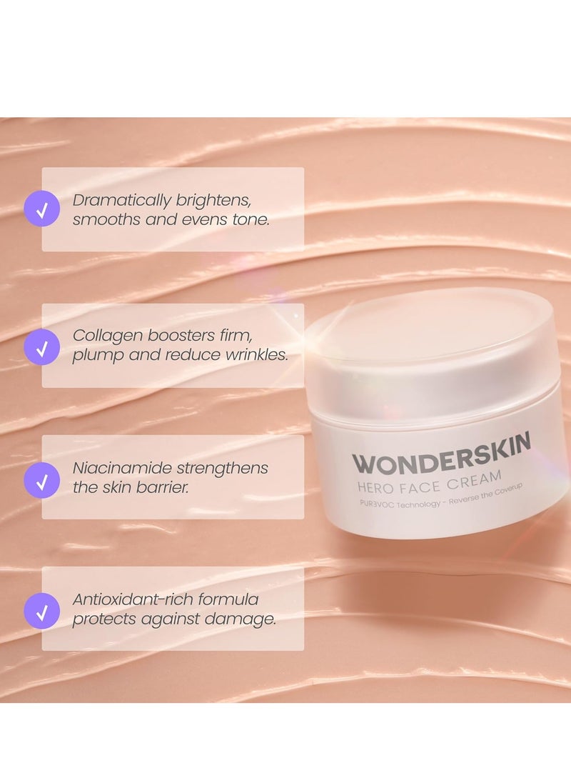 Wonderskin - Wonderskin Purevoc Hero Face Cream, Anti Wrinkle Moisturizing Face Cream, Hydrating Moisturizer for Women & Men, Anti Aging Daily Facial Moisturizer for Dry Skin - Image 1