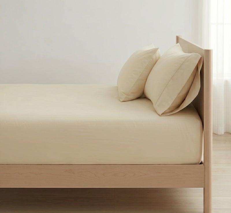 Comfy Creamy Beige Fitted Bed Linen Set (3 Pieces) - 120 cm - Image 4