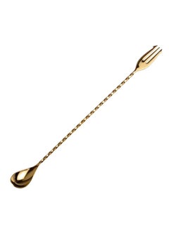 IAF Steel Fork End Bar Spoon Gold Plated 50C 