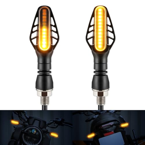 iFunyLED 2PCS Flowing Sequential Motorcycle LED Turn Signals12V Super Bright Mini Cobra Appearance LED BlinkersFit for Harley Honda KTM Kawasaki Suzuki Yamaha Amber - Image 1