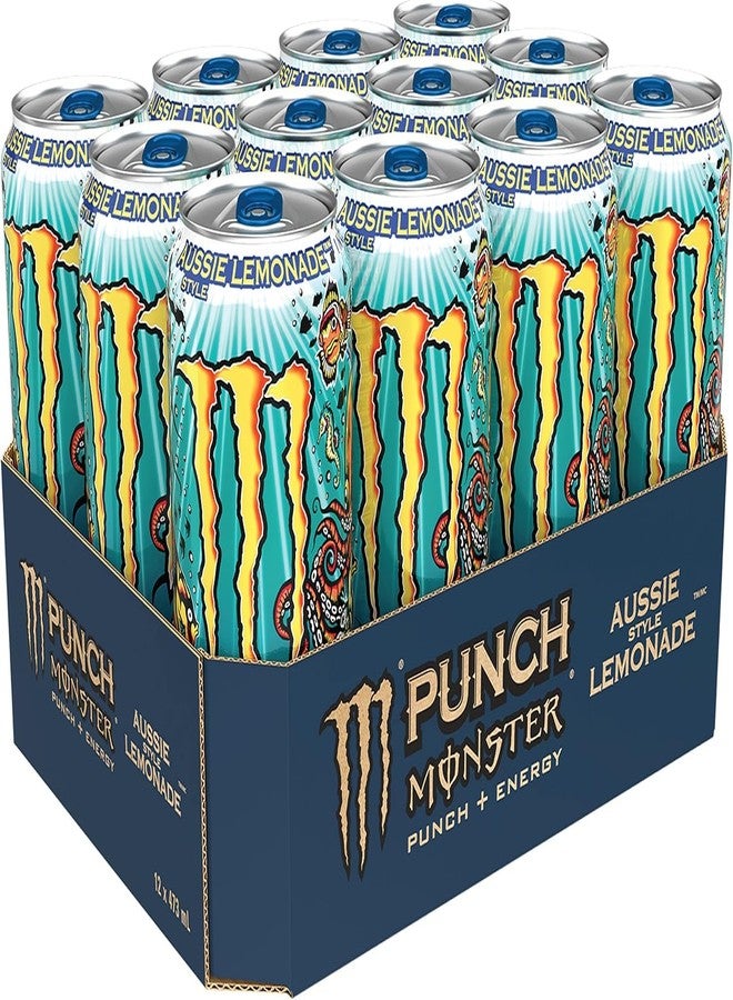 Monster Punch + Energy Aussie Style Lemonade Energy Drink, 473 mL Cans, 12 Pack, - Image 5
