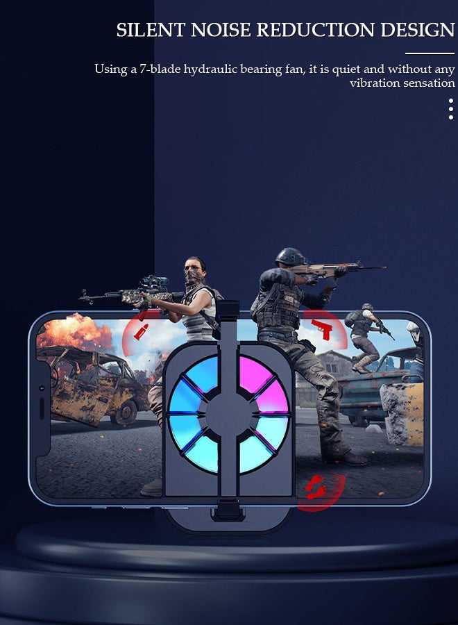 DUNISO Mobile Phone Radiator Cell Phone Cooler Portable Phone Radiator With RGB Light Mobile Phone Cooling Fans Rechargeable Cellphone Cooling Fan Accessories for Game Player Tiktok Outdoor - Image 5