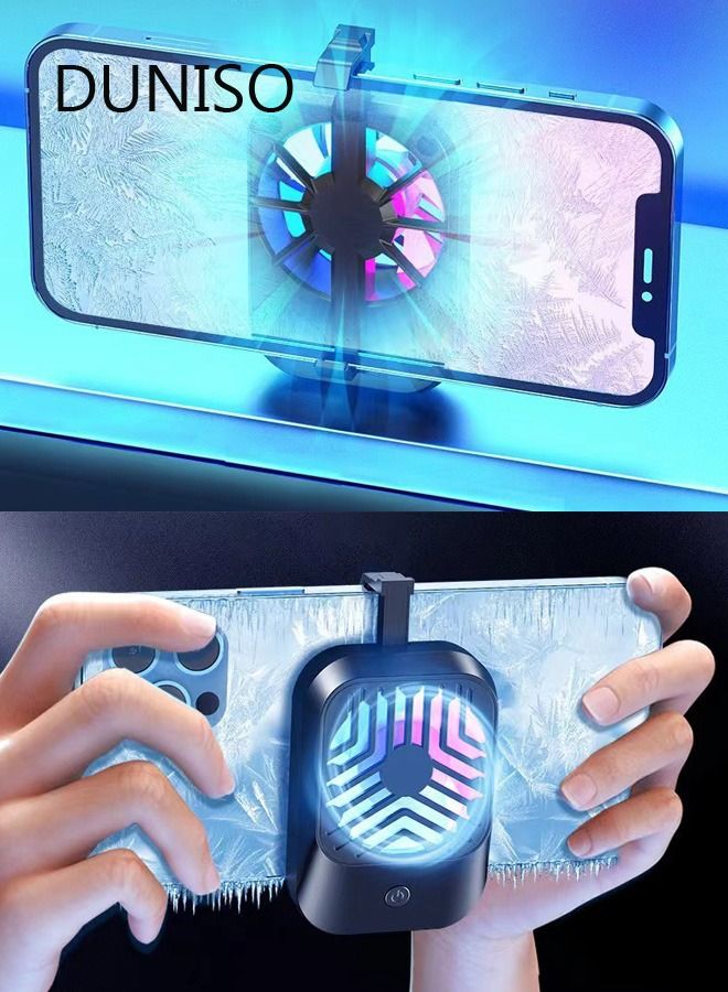 DUNISO Mobile Phone Radiator Cell Phone Cooler Portable Phone Radiator With RGB Light Mobile Phone Cooling Fans Rechargeable Cellphone Cooling Fan Accessories for Game Player Tiktok Outdoor  - Image 4