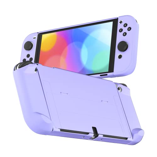 RHOTALL Protective Case Compatible with Nintendo Switch OLED, Dockable Shell for Console and Controller, Cute Accessories with Comfortable Grip Design - Purple - Image 1