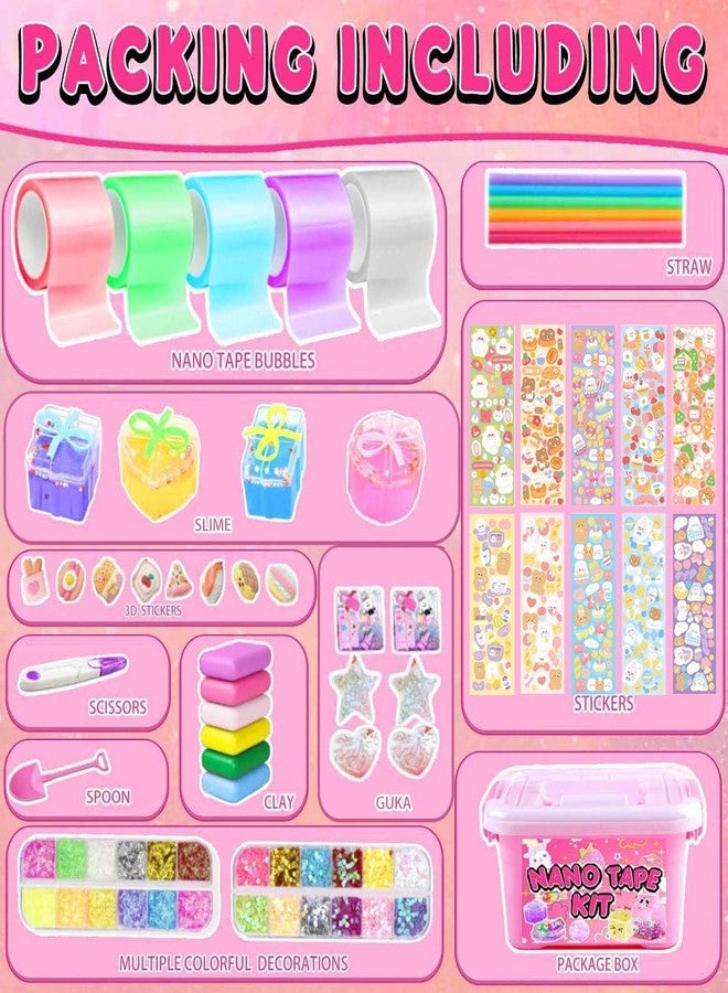 ZiZa Cute Nano Tape Bubble Kit, Nano Tape Squishy Maker Making Kit, Birthday Gifts for 4 5 6 7 8 9 10 Year Old Girls Girl, Kids Toys for Girls 4-6 6-8 7-8 8-10 10-12 - Image 2