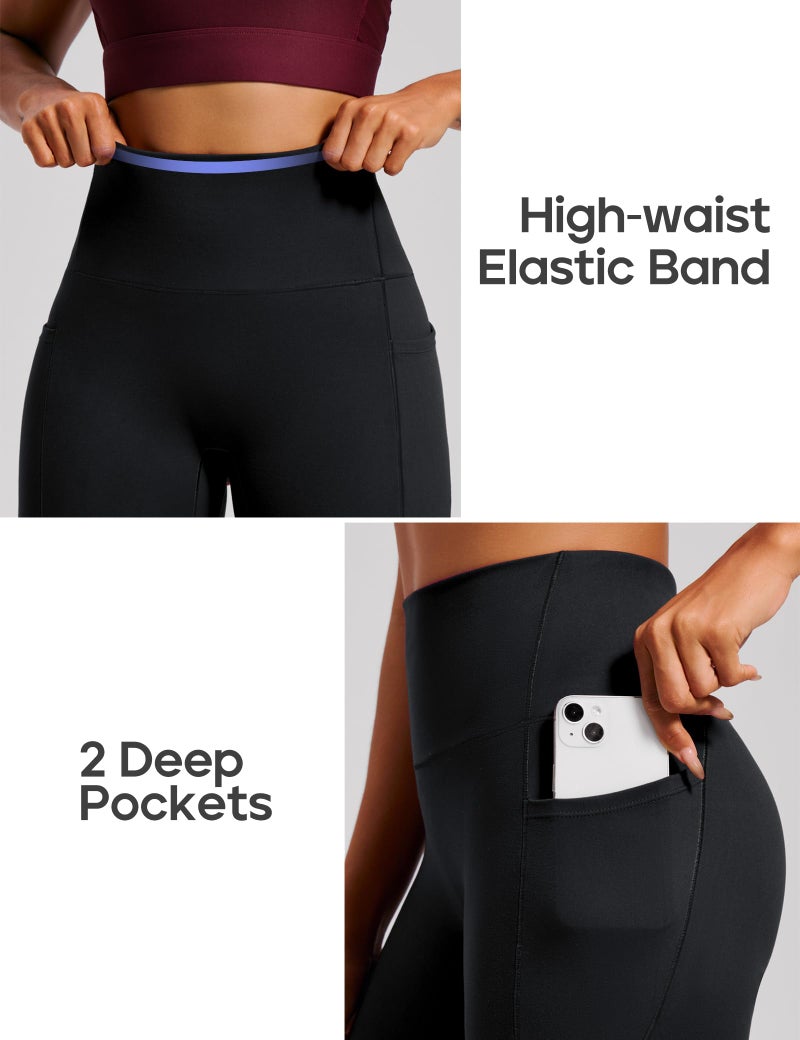 Heathyoga Scrunch Butt Lifting Leggings with Pockets for Women Tummy Control Compression Leggings No Front Seam Yoga Pants Black - Image 5