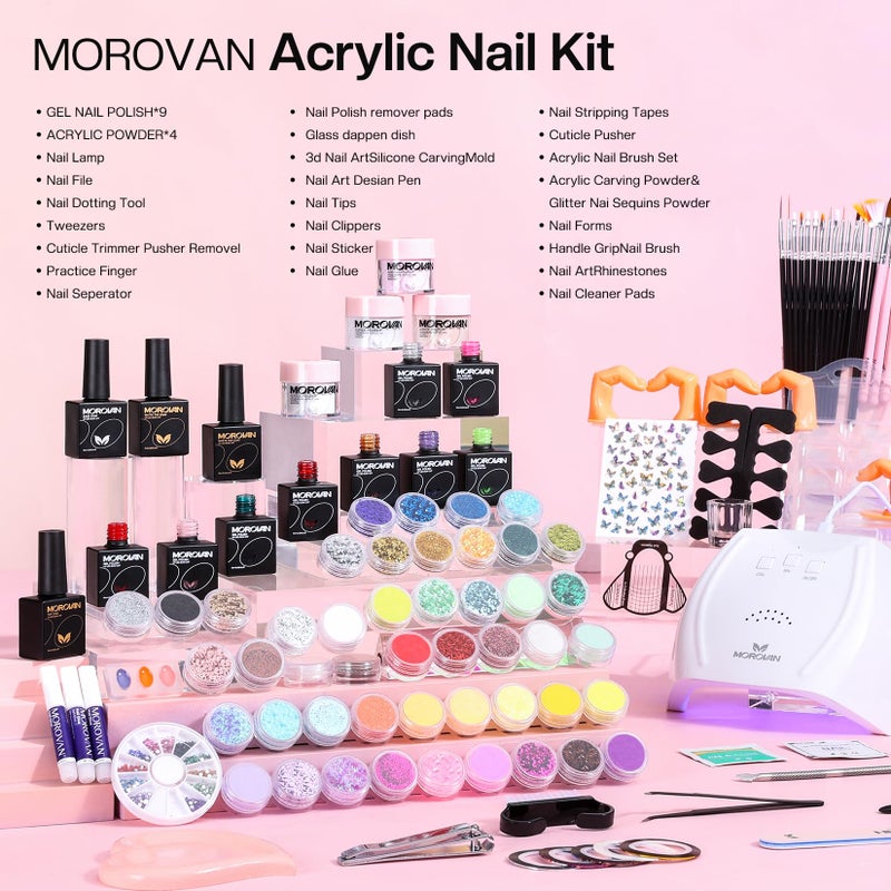 Morovan Acrylic Nail Kit for Beginners Everything: Professional Acrylic Nails Kit With Everything DIY Nail Starter Kit Acrylic Nail Set - For Women Girl Salon-Quality - Image 2