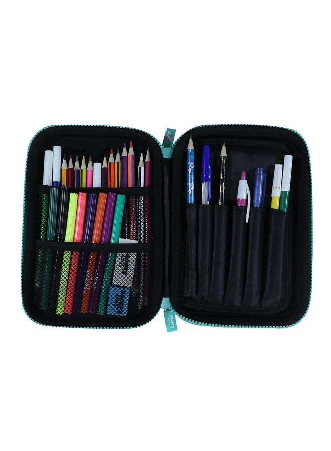 سمايلي كيدوز حافظة أقلام رصاص صلبة ذات حجرة واحدة من Smily Kiddos مصنوعة من أسيتات فينيل الإيثيلين (Eva) بتصميم فضائي V2 باللون الأرجواني مع حجرات - منظم لوازم مدرسية للأطفال بسعة كبيرة وصندوق قرطاسية للطلاب - Image 2