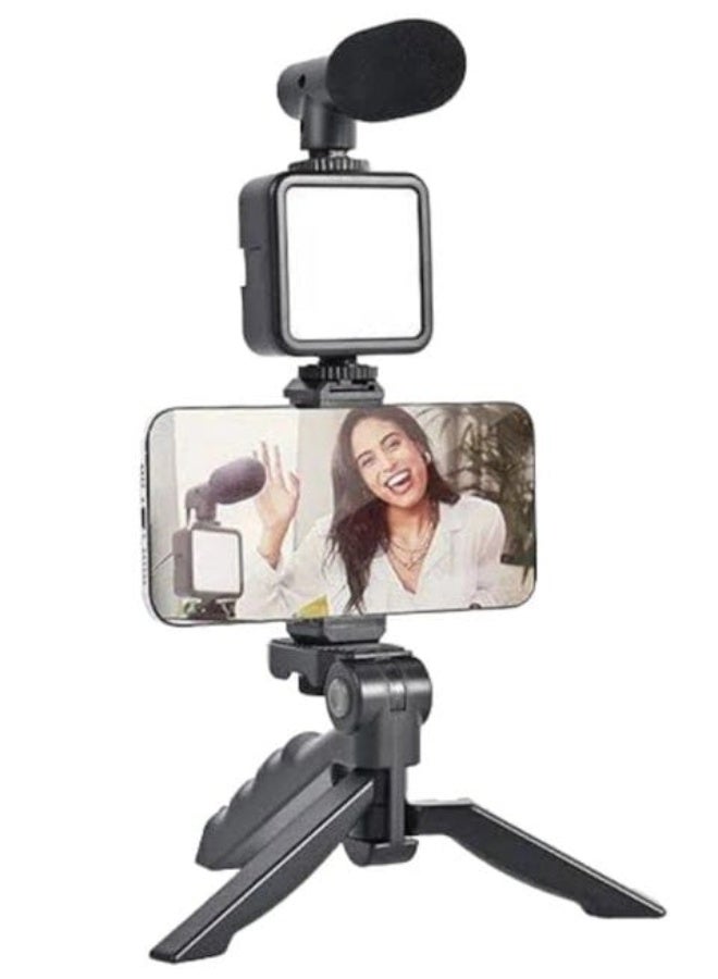 AY-49 Video Maker Kit with LED Lighting, Microphone, Tripod, Stand, and Remote – Next Generation for Live Streaming and YouTube – Black - Image 2