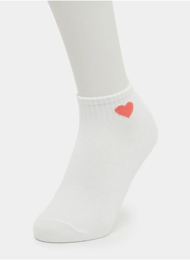 ستايلي Styli Set of 10 - Heart Embroidered Socks