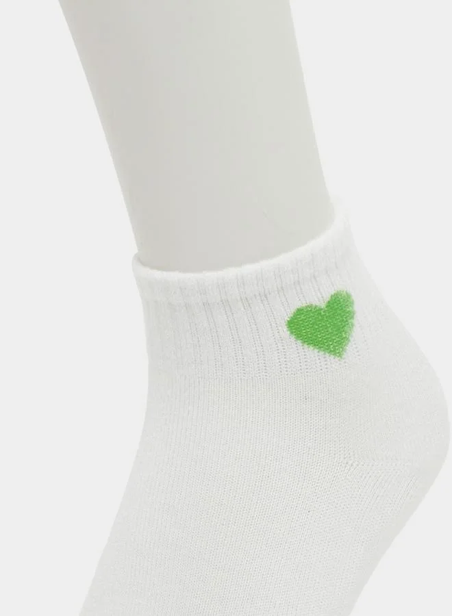 Styli Styli Set of 10 - Heart Embroidered Socks
