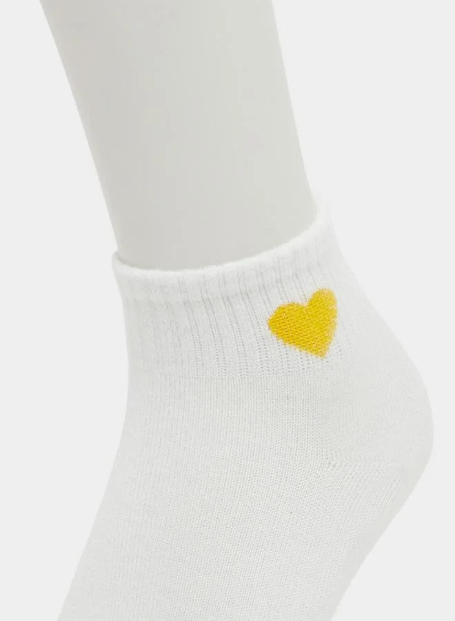 Styli Styli Set of 10 - Heart Embroidered Socks